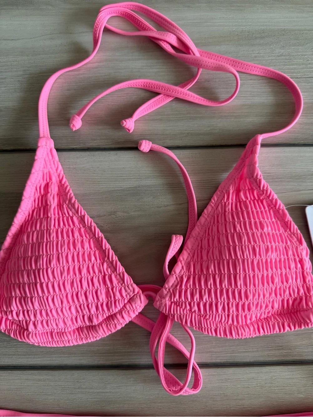 Snapper Rock Shirred Triangle Bikini Pink Size 16 NWT IN PACKAGE